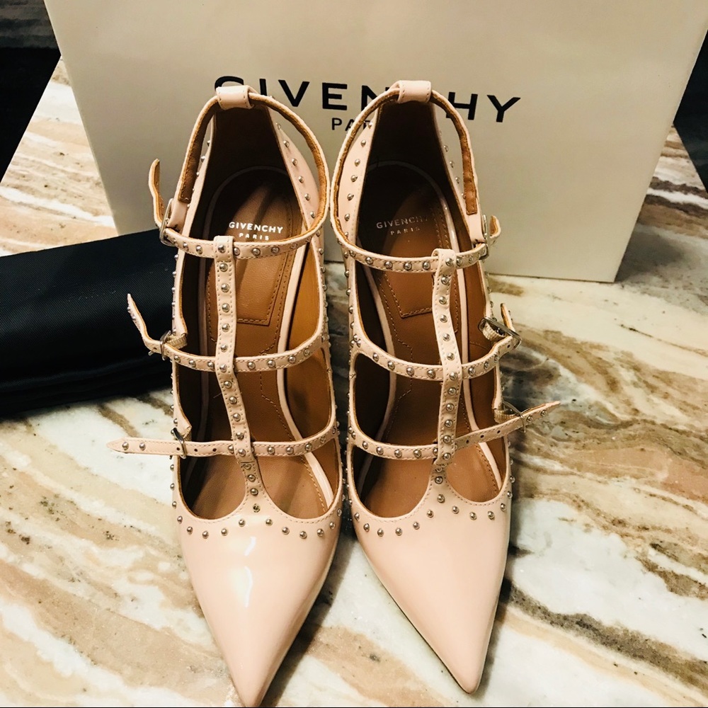 Givenchy Escarp studs nude pink pumps 100mm